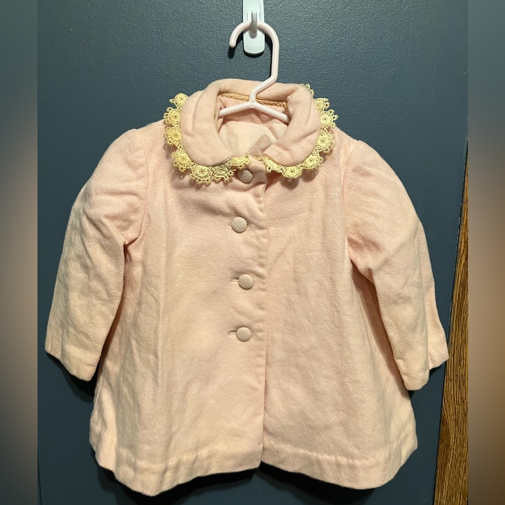 Vintage Handmade Little Girls Pink Coat 60s/70s